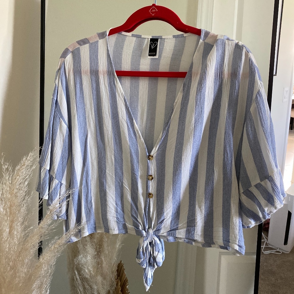 Windsor | nautical cropped blouse with tie